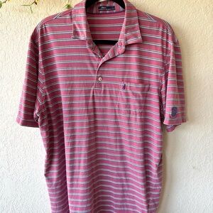 Johnny O stripped Original Polo.  Cotton/Spandex. Soft, comfortable. Size L EUC